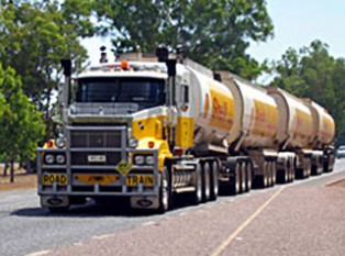 Road train on the road